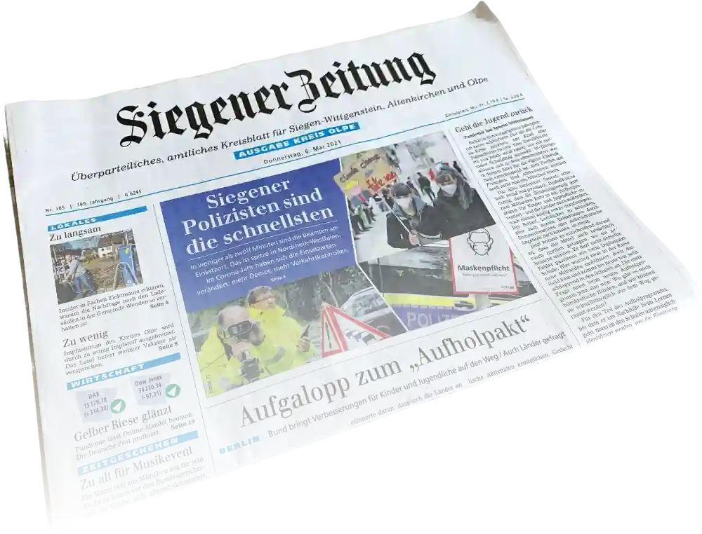 Deckblatt der Siegener Zeitung